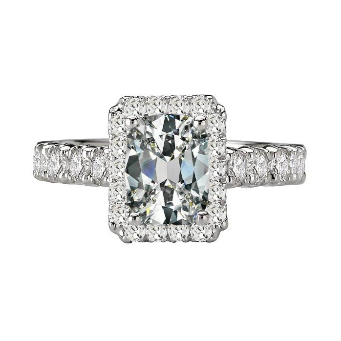 Ovaler Halo-Ring Mit Echt Diamanten Im Alten Minenschliff Mit Akzenten 9,50 Karat Gold