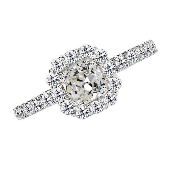 Rund & Kissen Alter Bergmann Echt Diamant Halo Ring Goldschmuck 5 Karat - harrychadent.ch