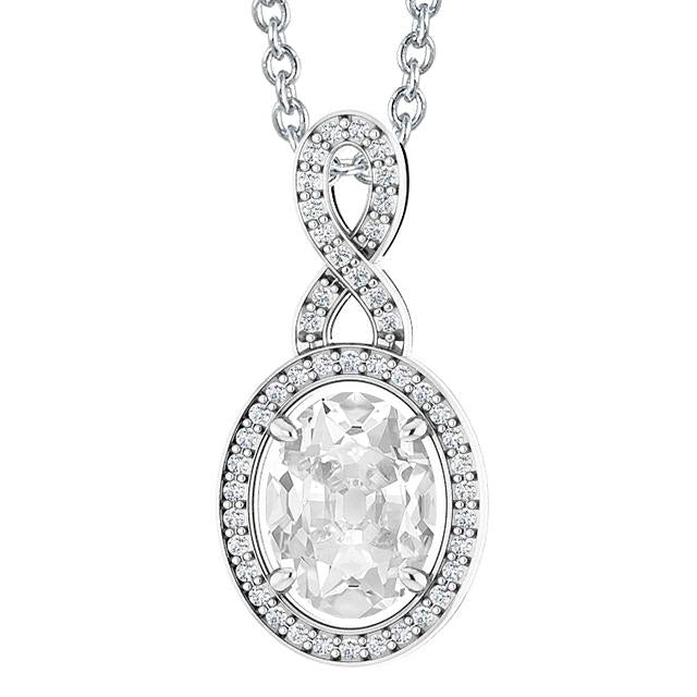 Rund & Oval Alter Bergmann Naturlich Diamant Anhänger Krappen Set Weißgold 5 Karat - harrychadent.ch
