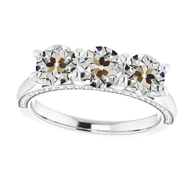 Runder Alter Bergmann Echt Diamant-Verlobungsring 4 Krappen Set 7 Karat - harrychadent.ch