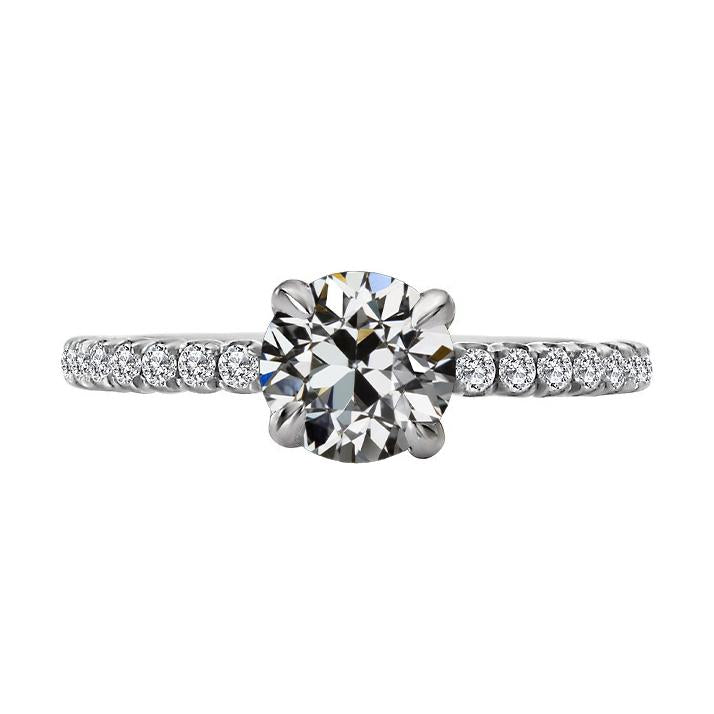 Runder Alter Bergmann Echt Diamant Damenring 14K Goldschmuck 3,50 Karat