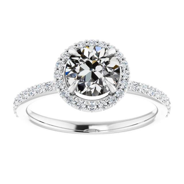 Runder Alter Bergmann Echt Diamant Halo Ehering 4,50 Karat Krappenset