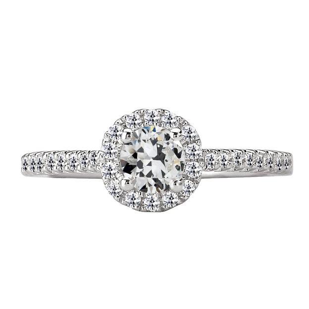 Runder Alter Bergmann Echt Diamant Halo Ring Mit Akzenten Schmuck Gold 4 Karat