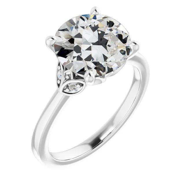 Runder Alter Bergmann Echt Diamant Jubiläumsring Blattstil 4,50 Karat - harrychadent.ch