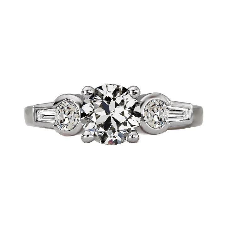 Runder Alter Bergmann Echt Diamantring Mit Halber Lünette, 5 Karat - harrychadent.ch