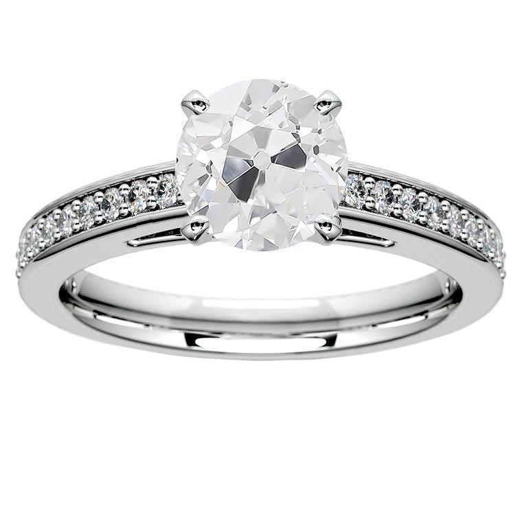 Runder Alter Bergmann Natürliche Diamantring Mit Akzenten Goldschmuck 4,75 Karat