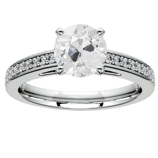 Runder Alter Bergmann Natürliche Diamantring Mit Akzenten Goldschmuck 4,75 Karat