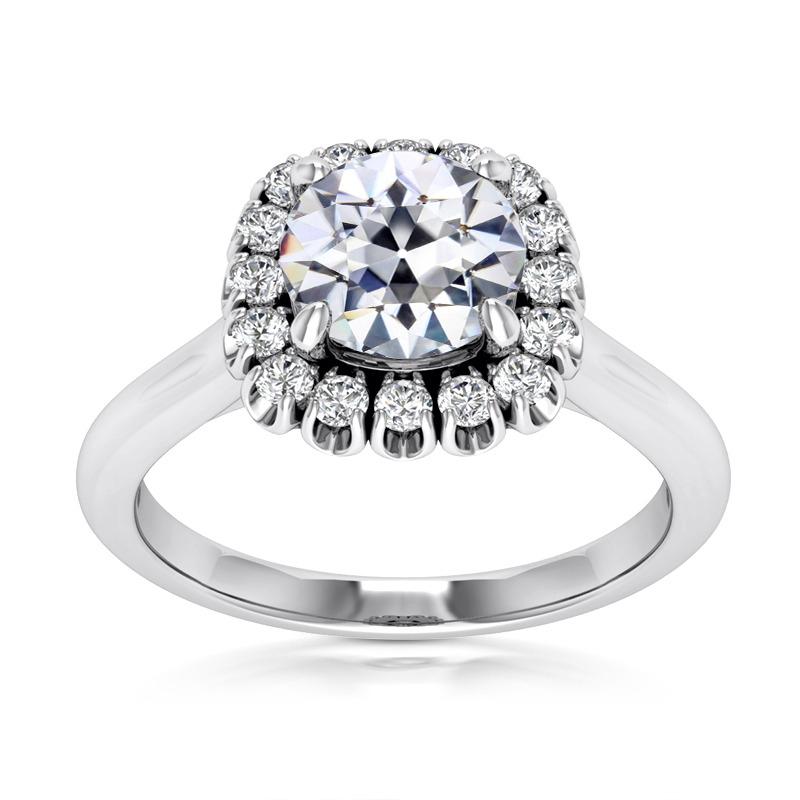 Runder Alter Bergmann Naturliche Diamant Halo Jubiläumsring Gold 5,75 Karat