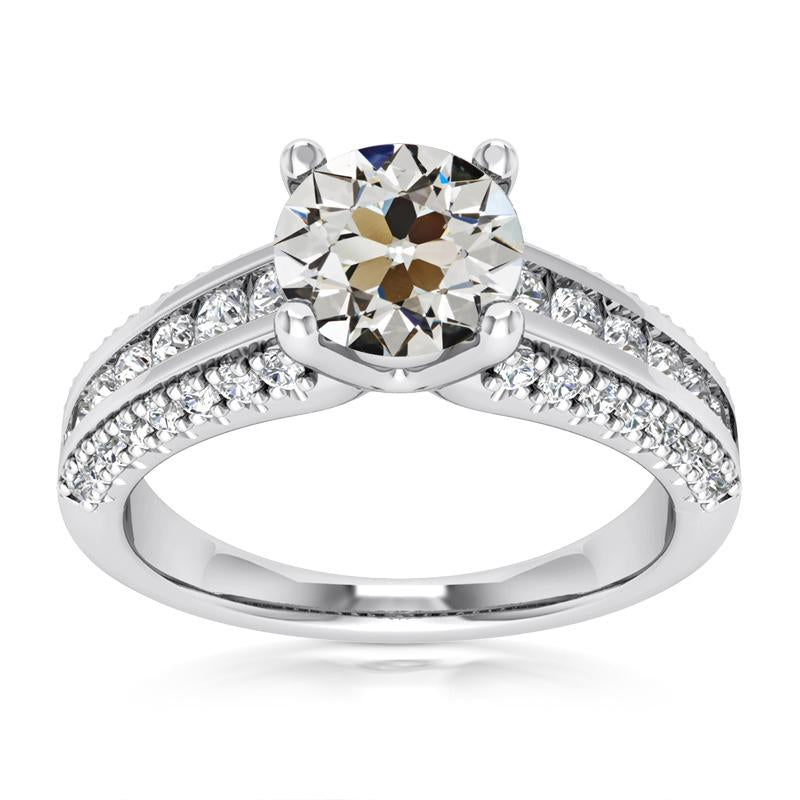 Runder Alter Minenschliff-Echt Diamant Ringkanal-Set 7 Karat - harrychadent.ch