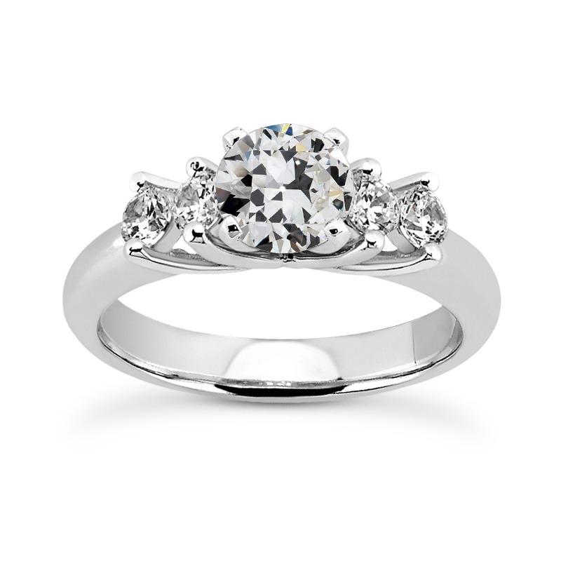 Runder Alter Minenschliff Naturlich Diamantring Gold 5 Stein Schmuck 4 Karat - harrychadent.ch