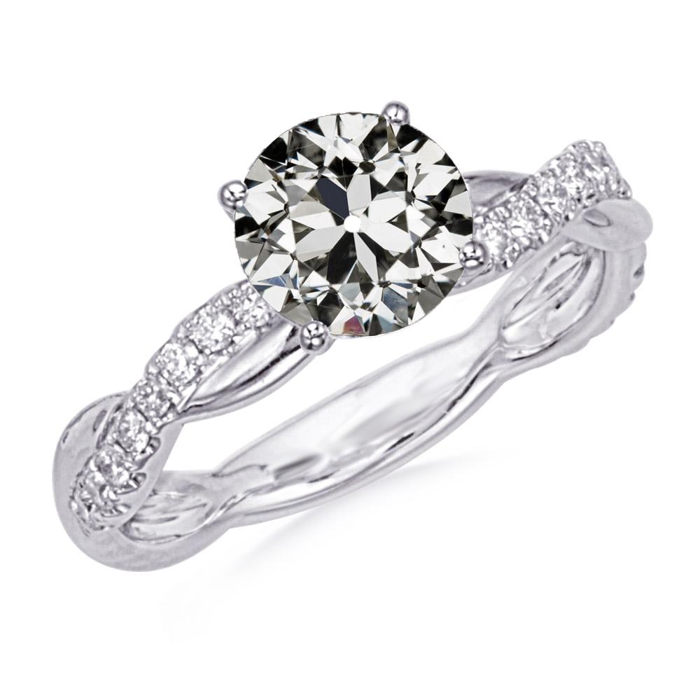 Runder Alter Minenschliff Naturliche Diamantring Pave Twisted Shank 5 Karat Schmuck
