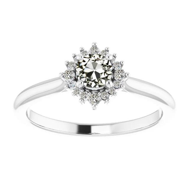 Runder Altschliff Echt Diamant Halo Ring Stern Stil Damen Schmuck 2 Karat - harrychadent.ch