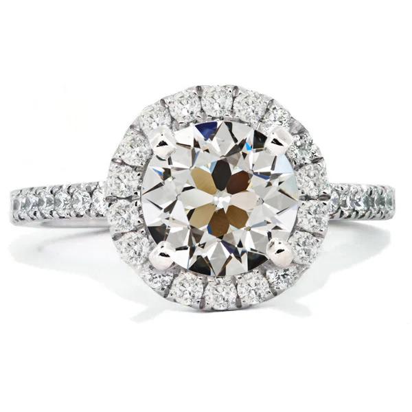 Runder Altschliff Naturlich Diamant-Halo-Jubiläumsring Pave Set 7 Karat - harrychadent.ch