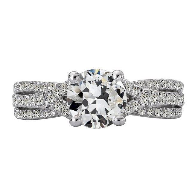 Runder Altschliff Natürliche Diamantring Damen Schmuck Gold 7.50 Karat