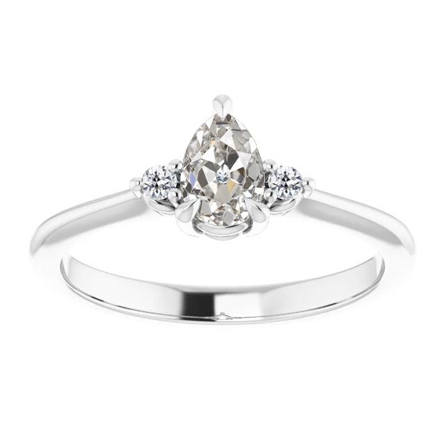 Runder & Birnen Natürlich Diamantring Mit Drei Steinen Im Alten Minenschliff Von 2,50 Karat - harrychadent.ch