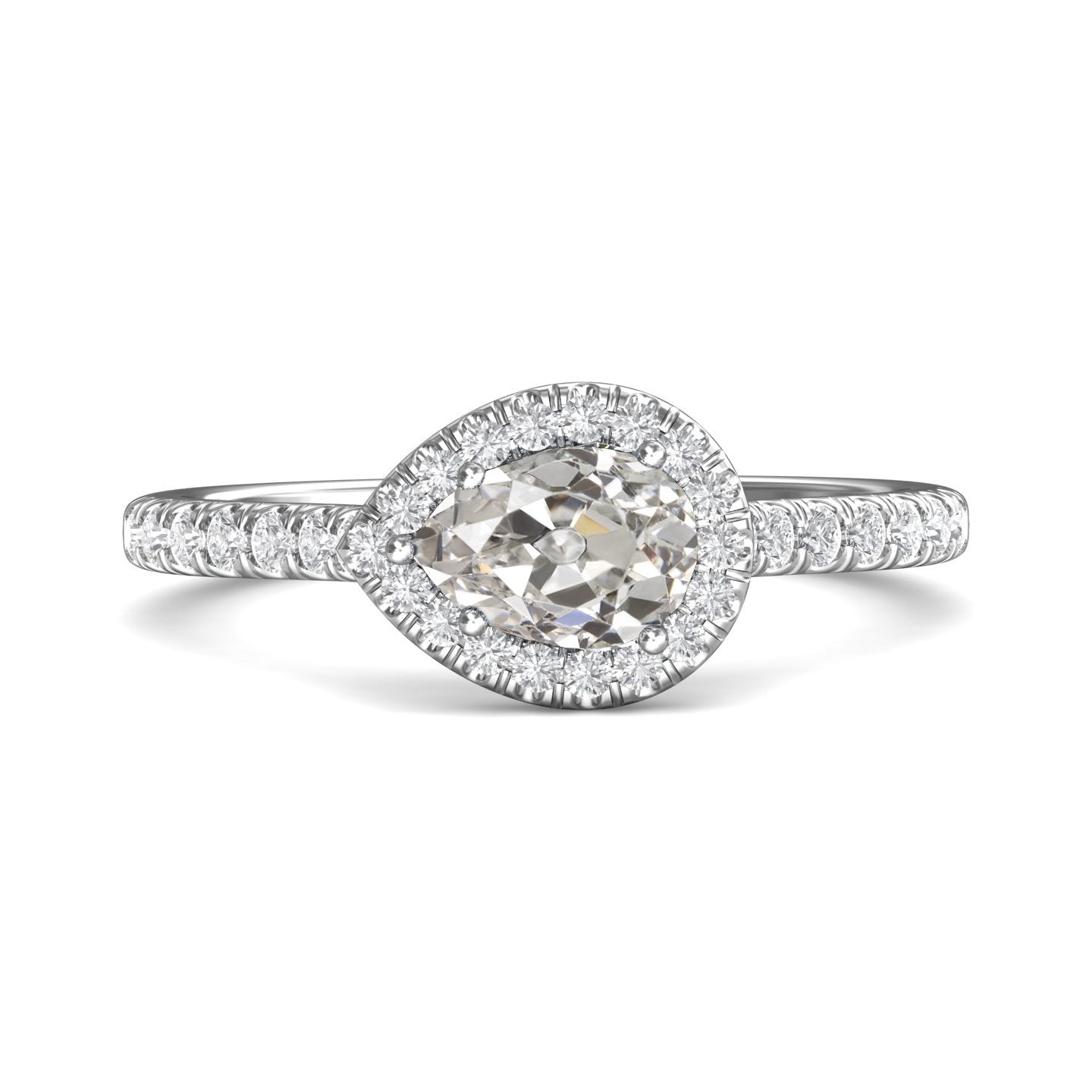 Runder Echt Diamant & Birne Altminenschliff Halo Ehering 4,50 Karat - harrychadent.ch