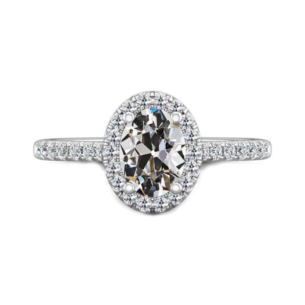 Runder Echt Diamant Halo Oval Old Cut Jubiläumsring 5 Karat 14K Gold - harrychadent.ch