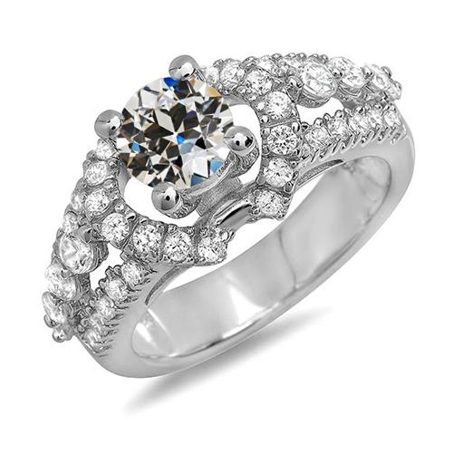 Runder Echt Diamant Old Cut Fancy Ring Krappenset Schmuck 5 Karat 14K Gold - harrychadent.ch
