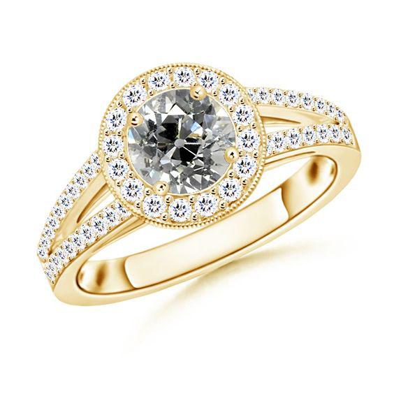 Runder Halo-Split-Schaft-Ring Alteuropäischer Echt Diamant 2.50 Karat - harrychadent.ch