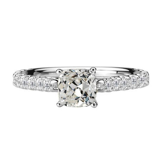 Runder & Kissen Alter Bergmann Echt Diamantring 14K Weißgold 5 Karat - harrychadent.ch