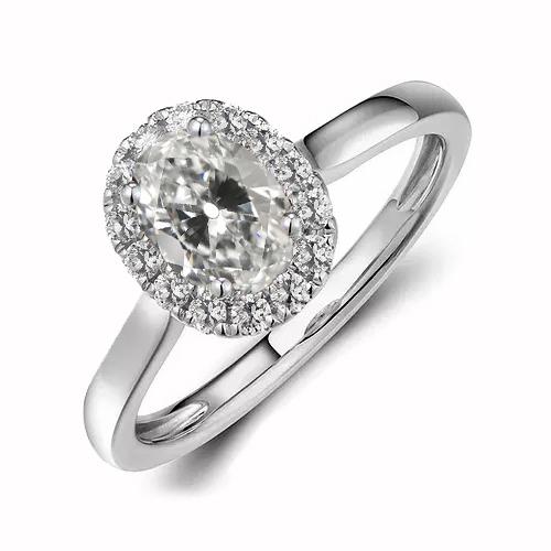 Runder & Ovaler Alter Bergmann Echt Diamant Halo Ring 14K Weißgold 3,50 Karat - harrychadent.ch