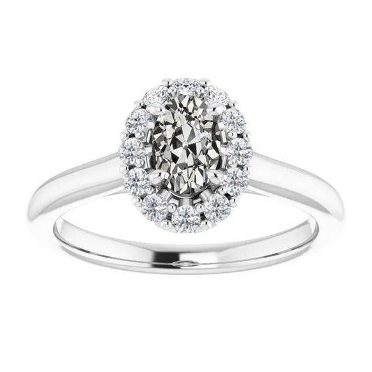 Runder & Ovaler Alter Bergmann Naturlich Diamant Halo Verlobungsring 5 Karat - harrychadent.ch