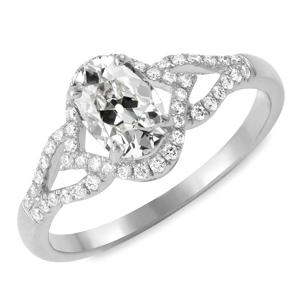 Runder & Ovaler Alter Minenschliff Echt Diamant Fancy Ring Split Shank 7 Karat