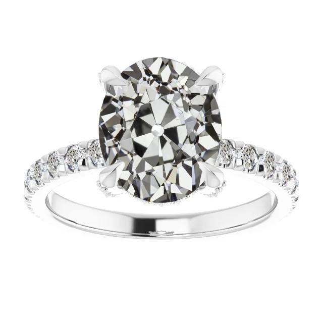 Runder Und Ovaler Echt Diamant-Ehering Im Alten Minenschliff Von 7,50 Karat Schmuck