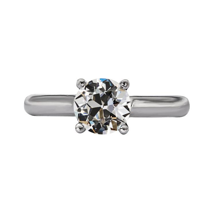 Solitär-Jubiläumsring Runder Alter Bergmann Naturlich Diamant-Zinken-Set 2 Karat - harrychadent.ch