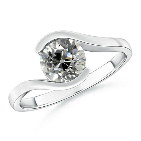 Solitärring runder alter europäischer Echt Diamant 2 Karat Tension Style - harrychadent.ch