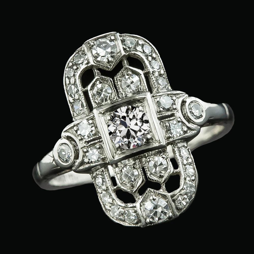 Verlobungsring Im Antiken Stil Mit Runden Echt Diamanten Im Altschliff 3 Karat