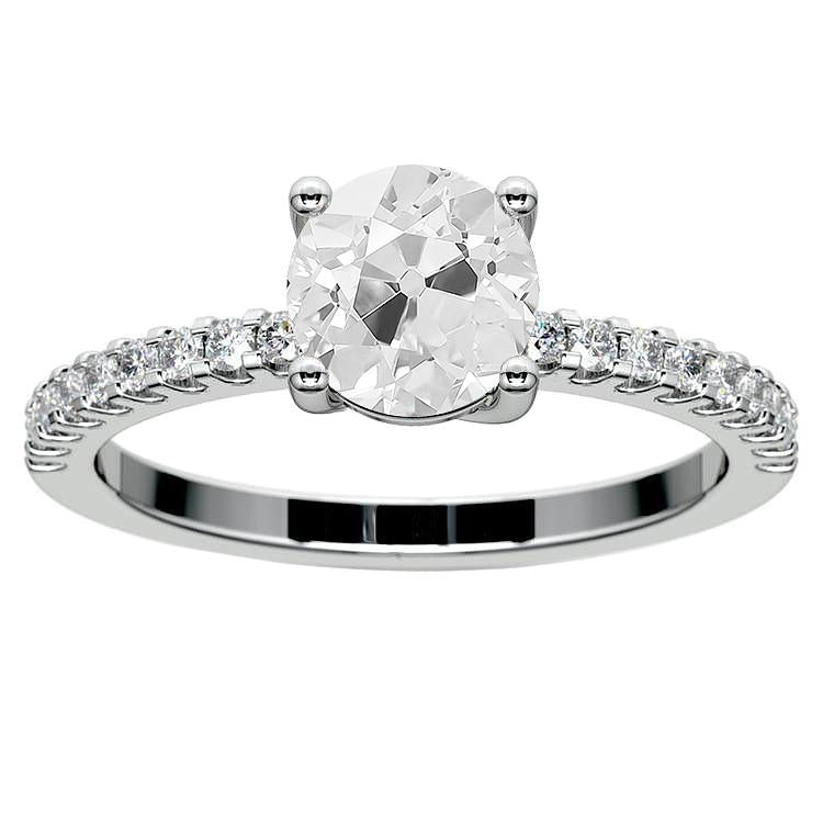Weißgold-Jubiläumsring Runder Echt Diamanten Im Alten Minenschliff 4,25 Karat