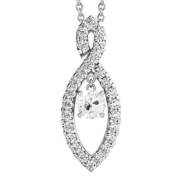 Weißgold 14K Anhänger runder Echt Diamanten alter Bergmann Krappen Set 3,50 Karat - harrychadent.ch