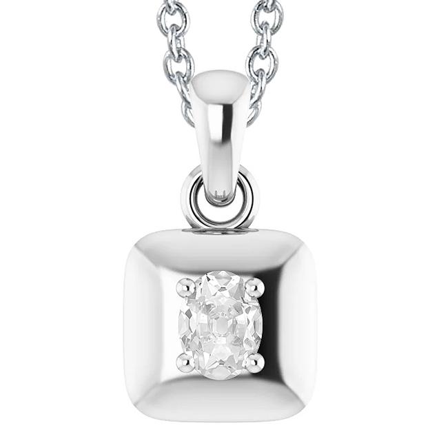 Weißgold 14K Oval Alter Bergmann Echt Diamant Anhänger Krappen Set 2 Karat