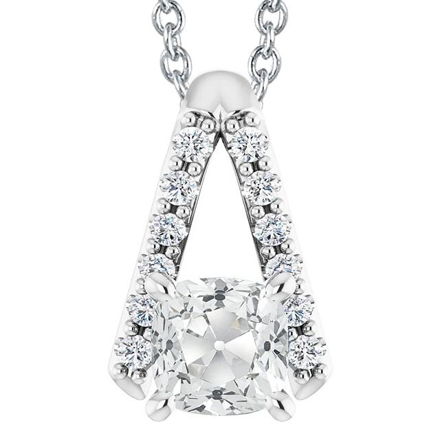 Weißgold Damen Echt Diamant Anhänger Schiebekissen Alter Bergmann 6.50 Karat - harrychadent.ch