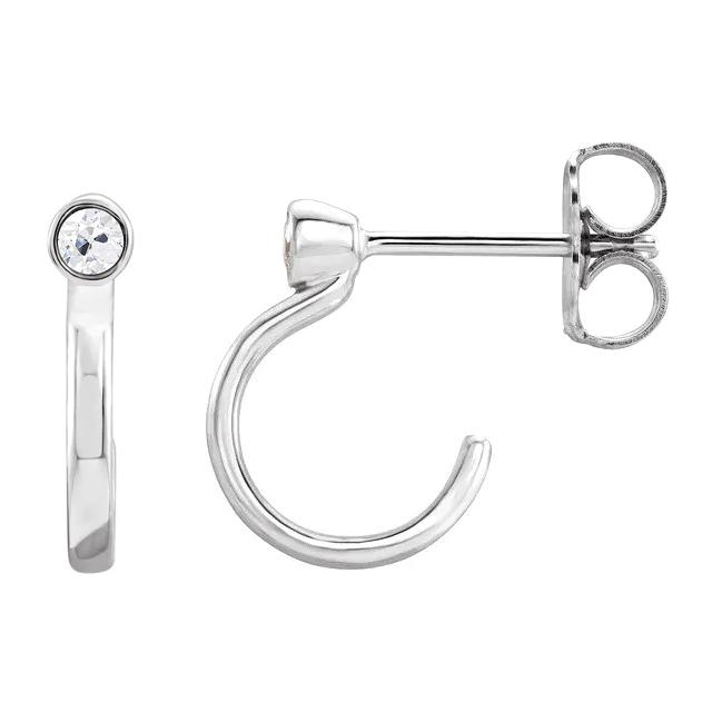 Weißgold Natürlich Damen Offene Creolen Alter Bergmann Lünette Set 2 Karat