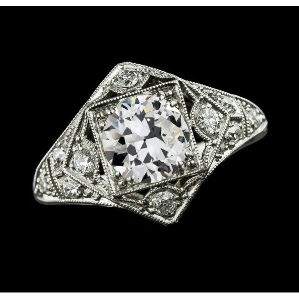 Wie Edwardian Jewelry Ehering Altschliff Runde Natürliche Diamanten Milgrain