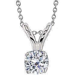 1 karat rundschliff diamanthalskette anhänger massivgold feiner schmuck