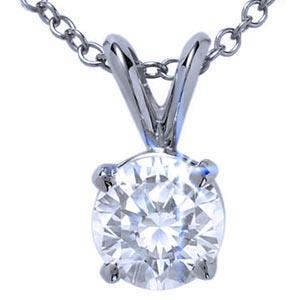 1 Karat Solitaire Runder Diamant Halskette Anhänger Weißgold 14K - harrychadent.ch