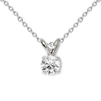 1 karat solitaire runder diamant halskette anhänger weißgold 14k