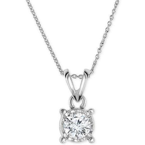 1.25 karat solitär runde diamant halskette anhänger weißgold 14k