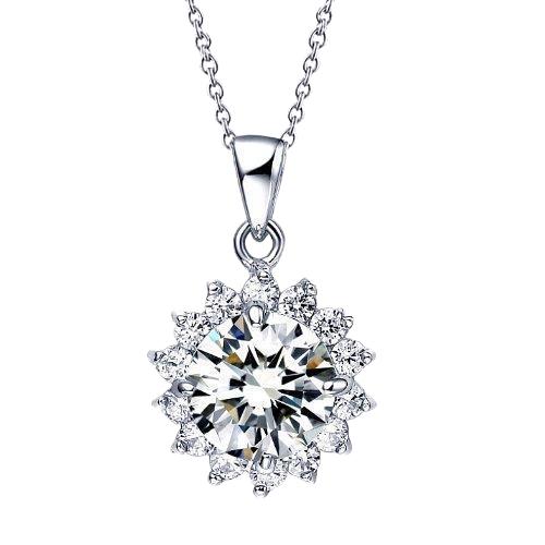 1.40 karat runder diamant halskette anhänger weißgold 14k