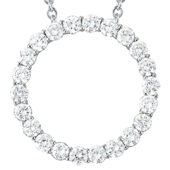 2 kt. diamant-kreis der liebe anhänger halskette ohne kette gold 14k
