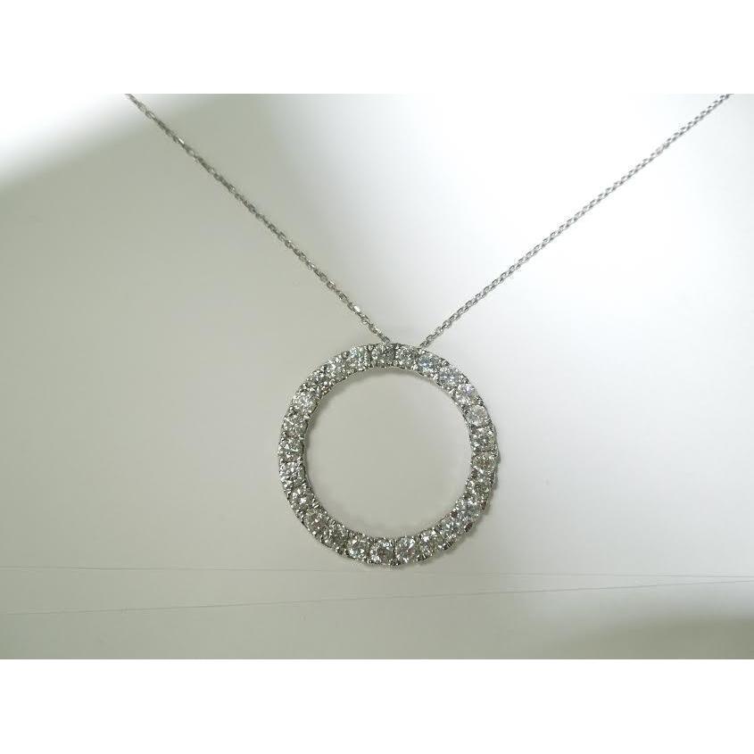 8.75 Karat Damen Circle Of Life Diamant Anhänger Weißgold Schmuck