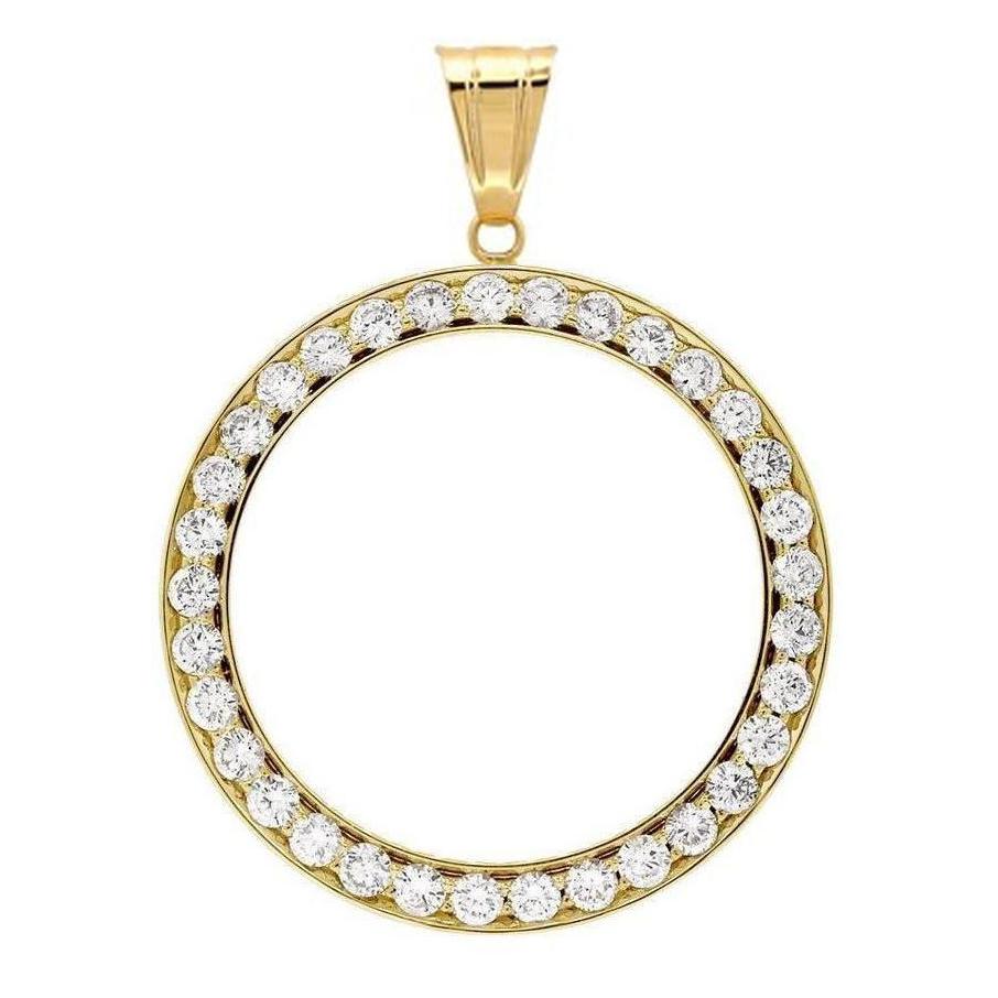 Halbdiamant-Lünette Dollar-Anhänger 1 Karat (Münze nicht enthalten) Gold 14K - harrychadent.ch