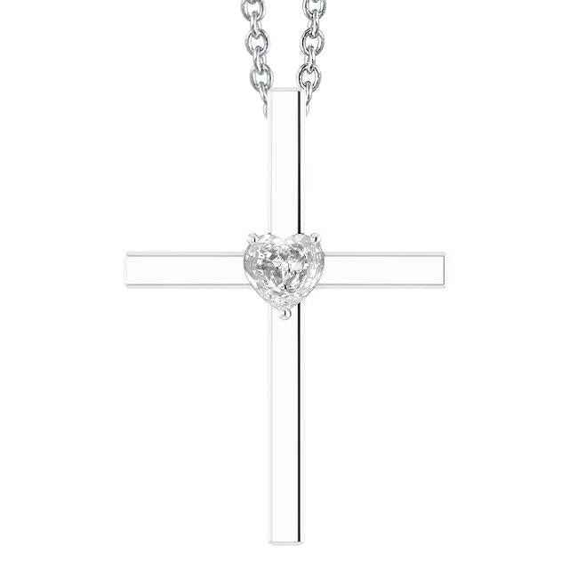 Herz alter Bergmann Cross Diamant Anhänger 1 Karat Rutsche mit Kette - harrychadent.ch