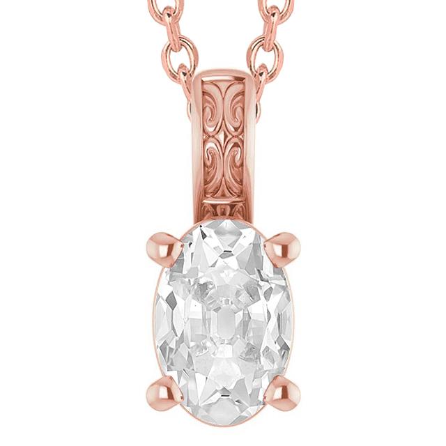 Rose Gold Solitaire Oval Old Mine Cut Dia Diamant Anhänger 5 Karat - harrychadent.ch