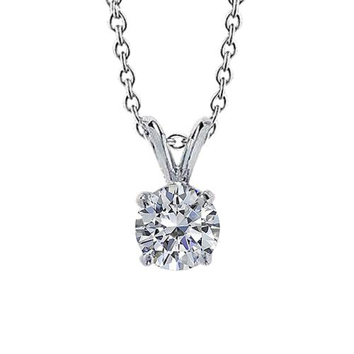 Runden DiamantLady Solitaire Halskette Anhänger 1 Karat Weißgold 14K