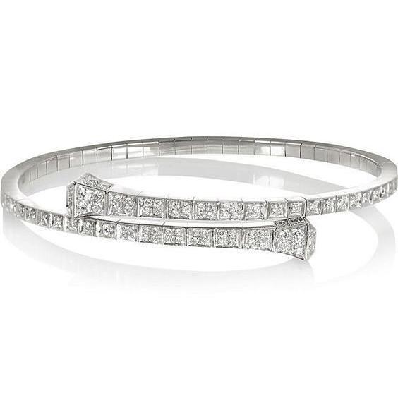 3 Karat schöner runder Diamant-Armreif Weißgold
