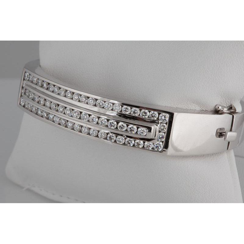Channel Set Runder Diamant-Armreif 10.25 Karat Goldschmuck
